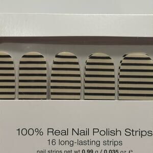 NWT Color Street “Between the Lines” Clear and Black Stripes Nail Strips